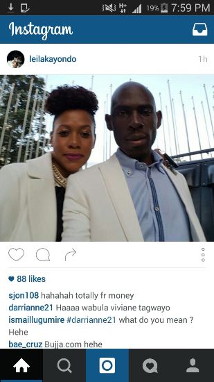 Leila with anger also posted on her instagram the picture of Mbuga and his latest lover Angella 