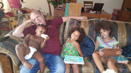 Sheila's hubby with their kids