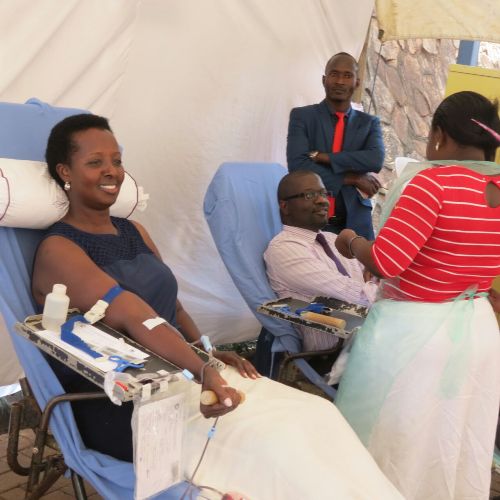 UNRA Female staff in blood donation drive
