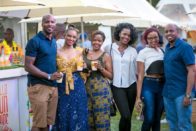 Mike Mukula, Zari Hassan share a light moment at Skyz Hotel Naguru