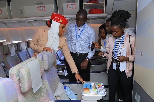 Photos: Emirates showcases its revamped, award-winning onboard products at Entebbe International Airport