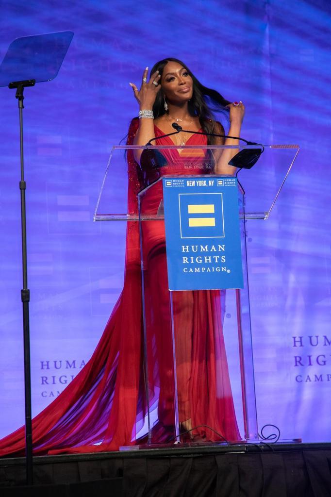 British model, Naomi Campbell honored with the Global Advocacy award in New York