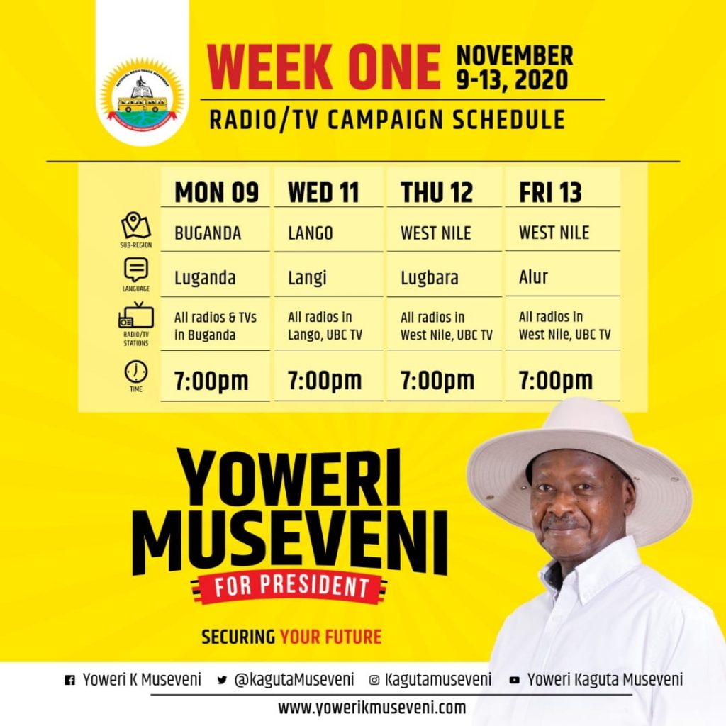 NRM Presidential Candidate M7 to kick off Campaigns this Monday