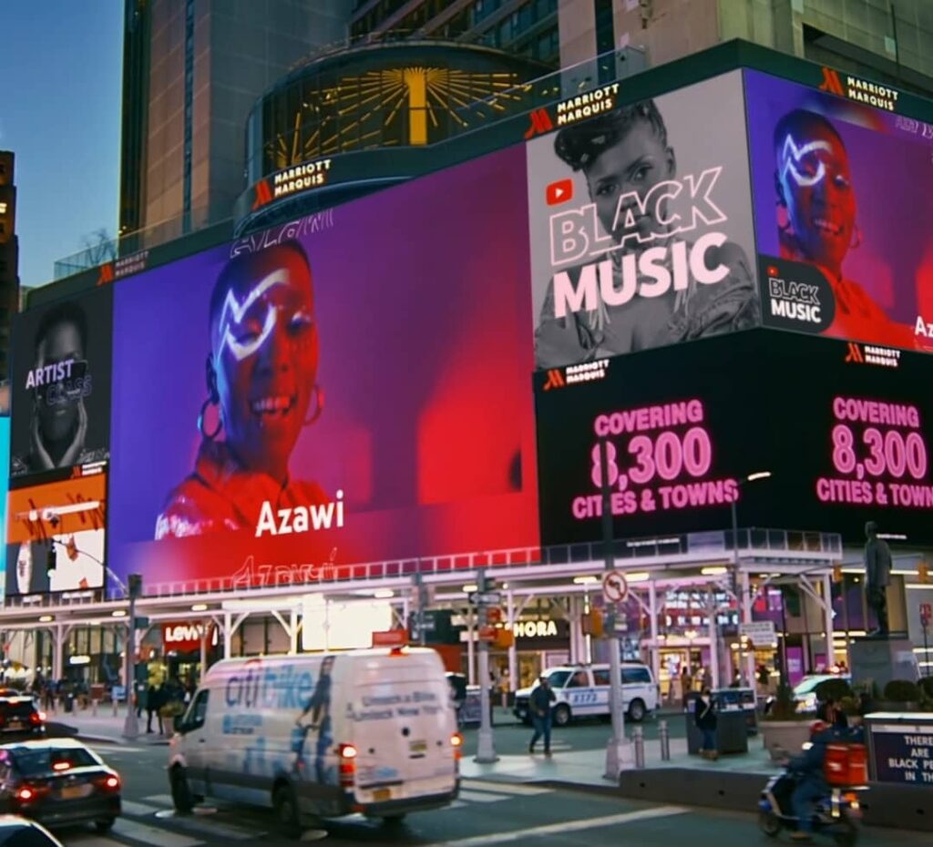  Azawi shines brightest on billboards in New York and London