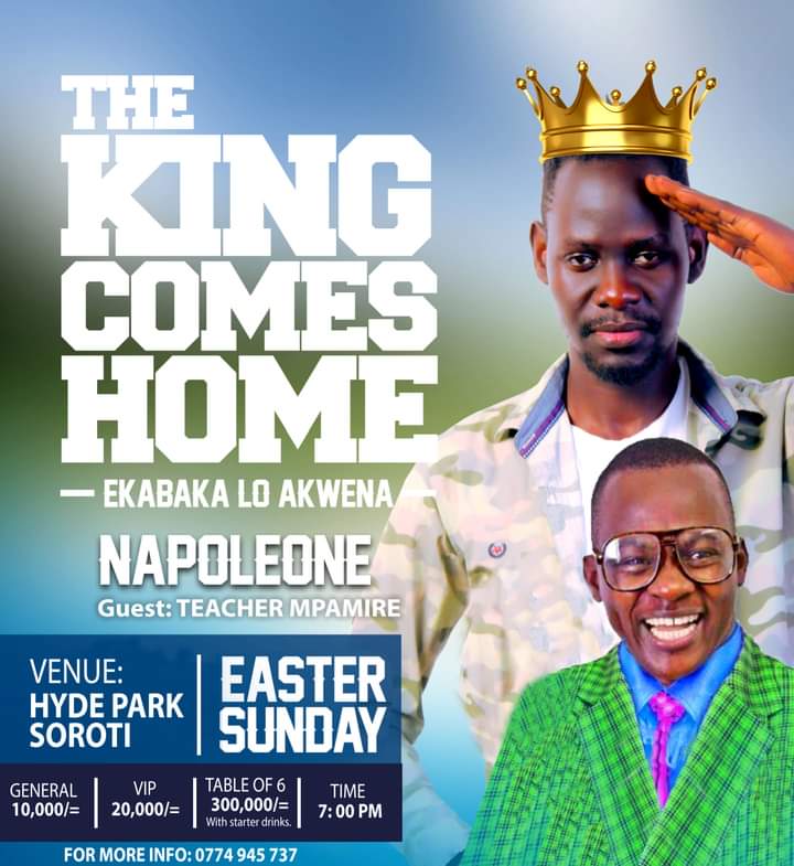 Napoleone Ehmah’s The King Comes Home comedy show heats up as Teacher Mpamire performance is confirmed