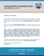  NWSC announces planned Water Supply interruption in Kampala City