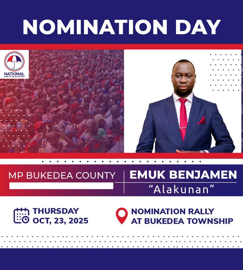 2026 Updates: NUP’s Emuk Benjamen set to be nominated on Thursday as he kicks off quest for Bukedea County MP seat in the 12th Parliament