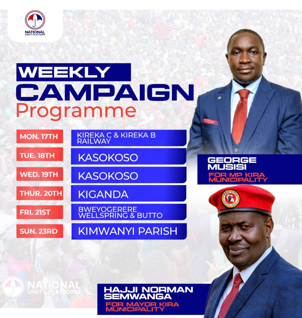  2026 Updates: George Musisi heads to Kireka as he moves closer to Kira Municipality MP seat win