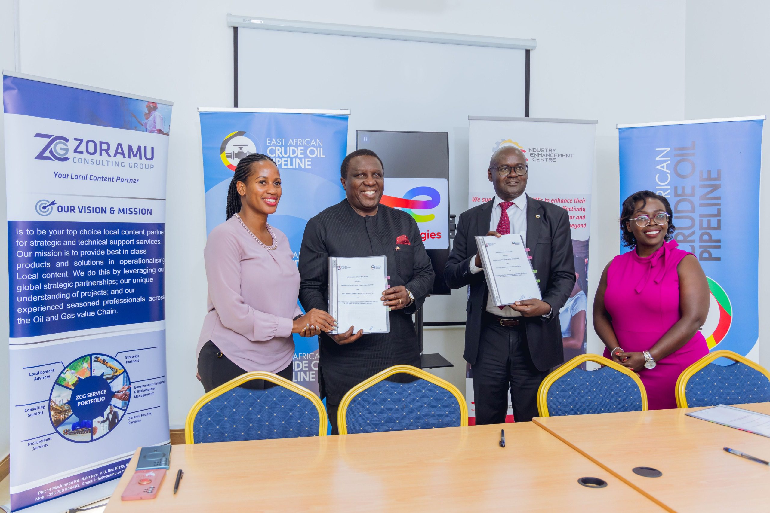  East African Crude Oil Pipeline (EACOP) Ltd. signs an MoU with Industry Enhancement Centre to strengthen National Content and Small and Medium-sized Enterprises (SMEs)capacity in Uganda