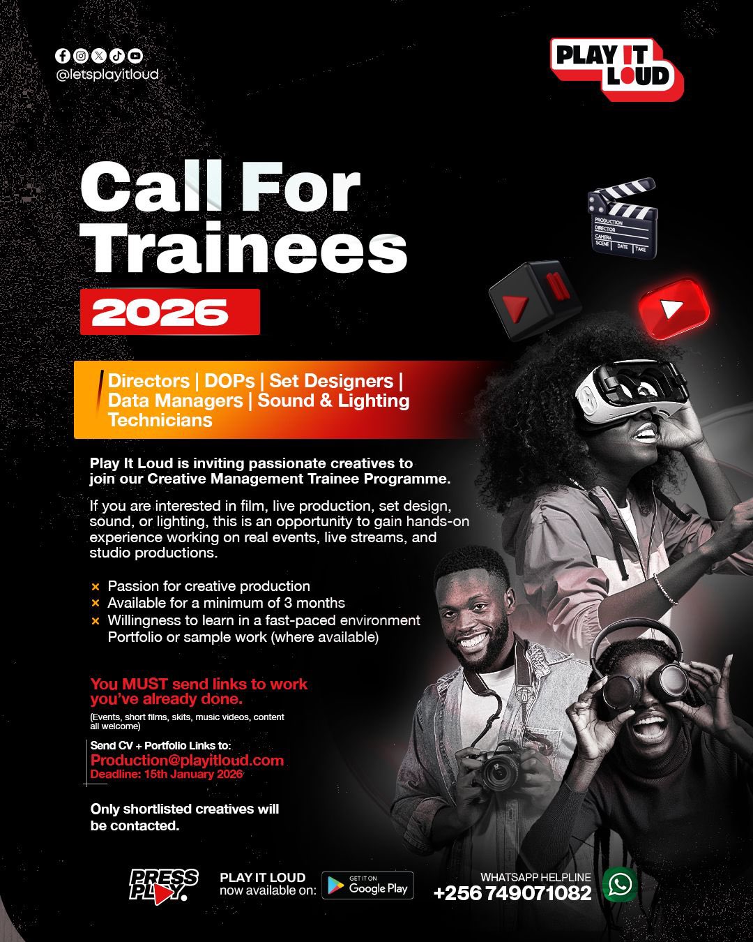  From Raw Talent to Industry-Ready: Play It Loud set to invest in training Uganda’s Creative Future