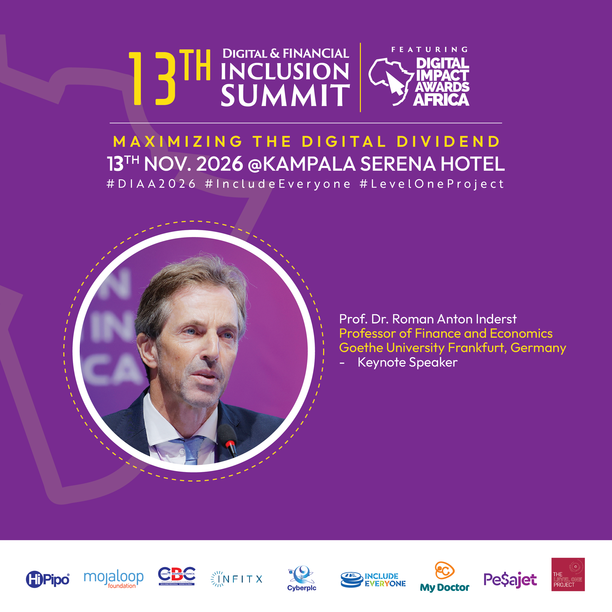  Prof. Dr. Roman Anton Inderst, Professor of Finance and Economics at Goethe University Frankfurt to speak at 13th Annual Digital Impact Awards Africa